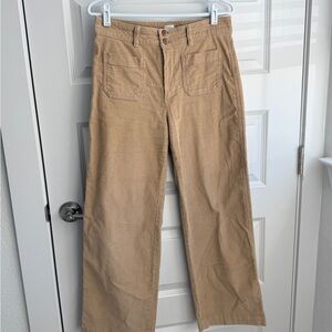 Gap High-Rise Wide Leg Corduroy Pants – Beige Boho Chic Neutral Pants – Size 4